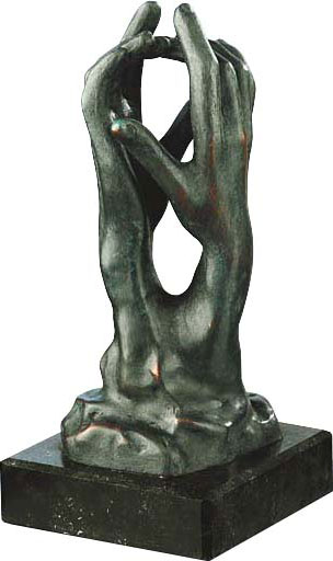 Auguste Rodin: Skulptur 'Die Kathedrale' (Étude pour le secret'), Kunstbronze