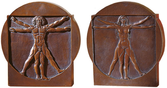 Leonardo da Vinci: 'Schema delle Proporzioni', Standrelief 'Mann' und 'Frau'