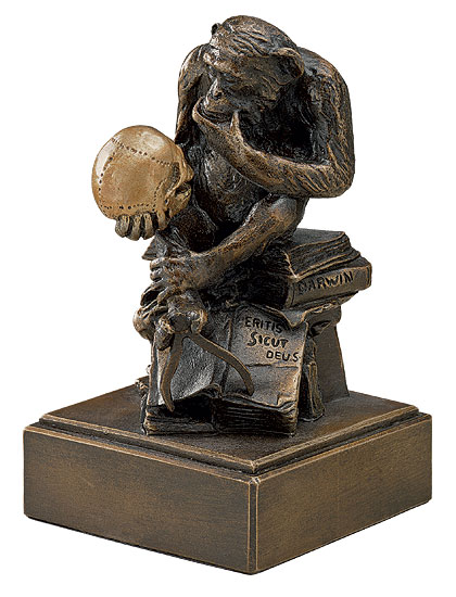 Wolfgang Hugo Rheinhold: Skulptur 'Affe mit Schädel' (1892-93), Version in Kunstbronze