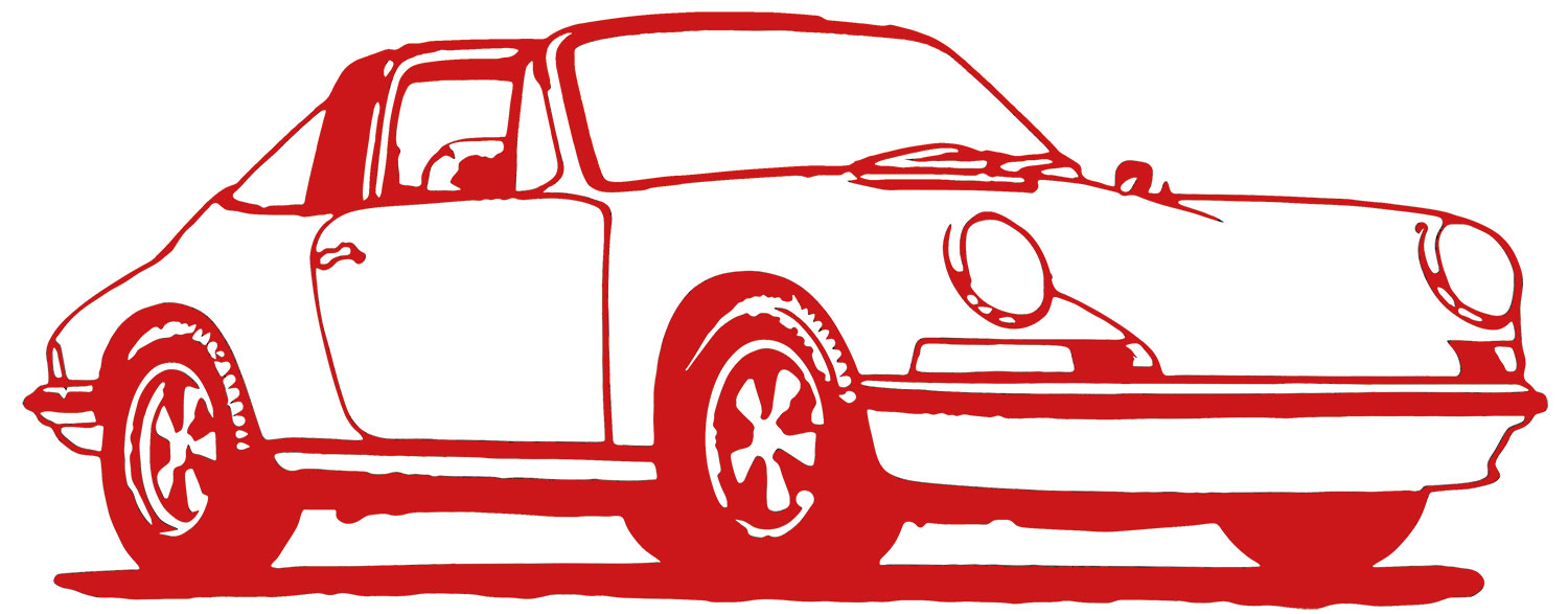 Jan M. Petersen: Muursculptuur 'Porsche 911 Targa Red' (2022)