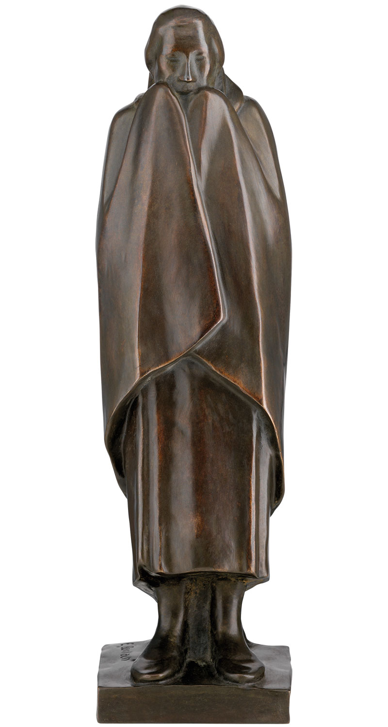 Ernst Barlach : Sculpture 'Frierendes Mädchen' (1916), réduction en bronze