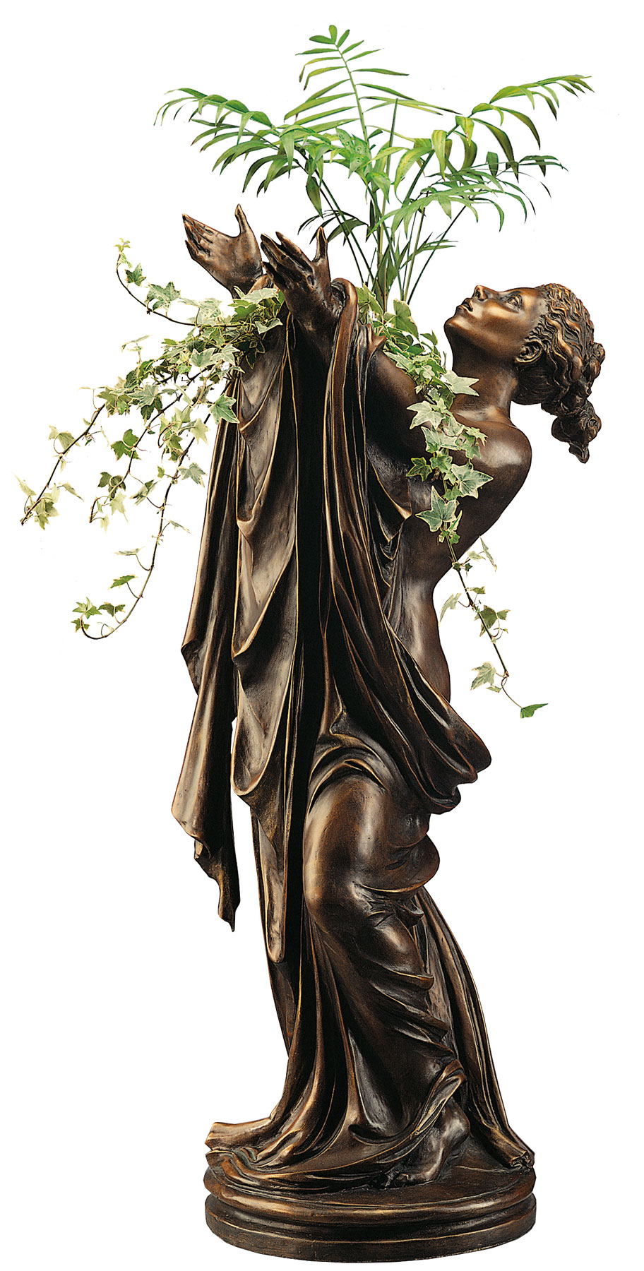Romeinse Johann Strobl: Beeldje 'Godin Flora' (met vaasinzet), uitvoering in artistiek brons