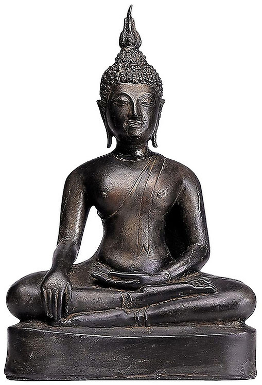 Skulptur 'Buddha Mâravijaya', Kunstbronze