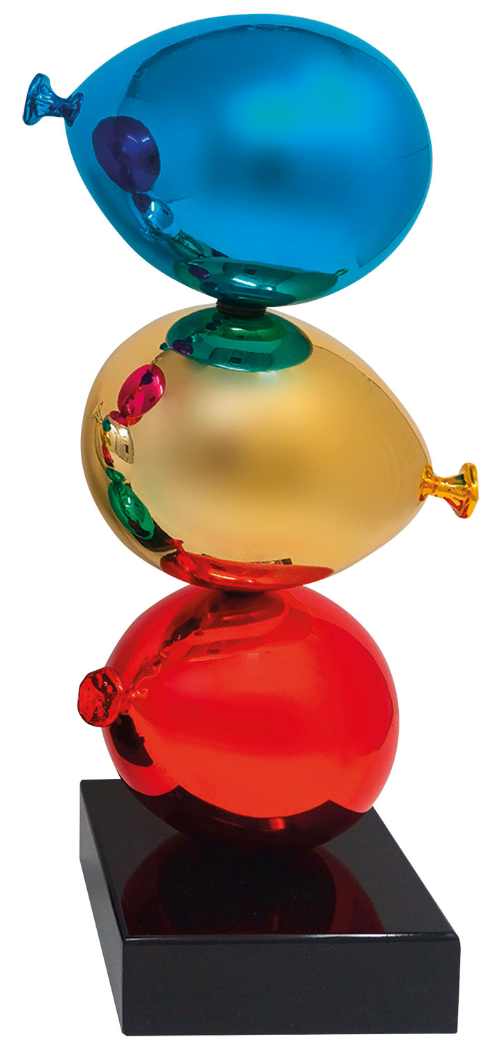 Sequenze: Sculpture 'Zen Balloons Blue-Gold-Red'