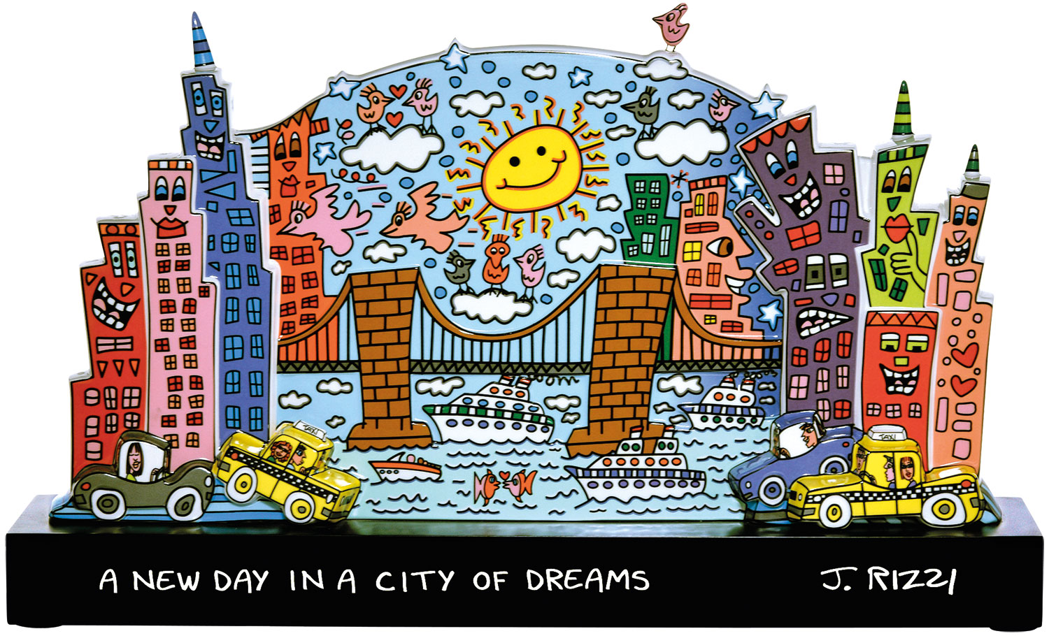 James Rizzi: porseleinen sculptuur 'Stad van dromen