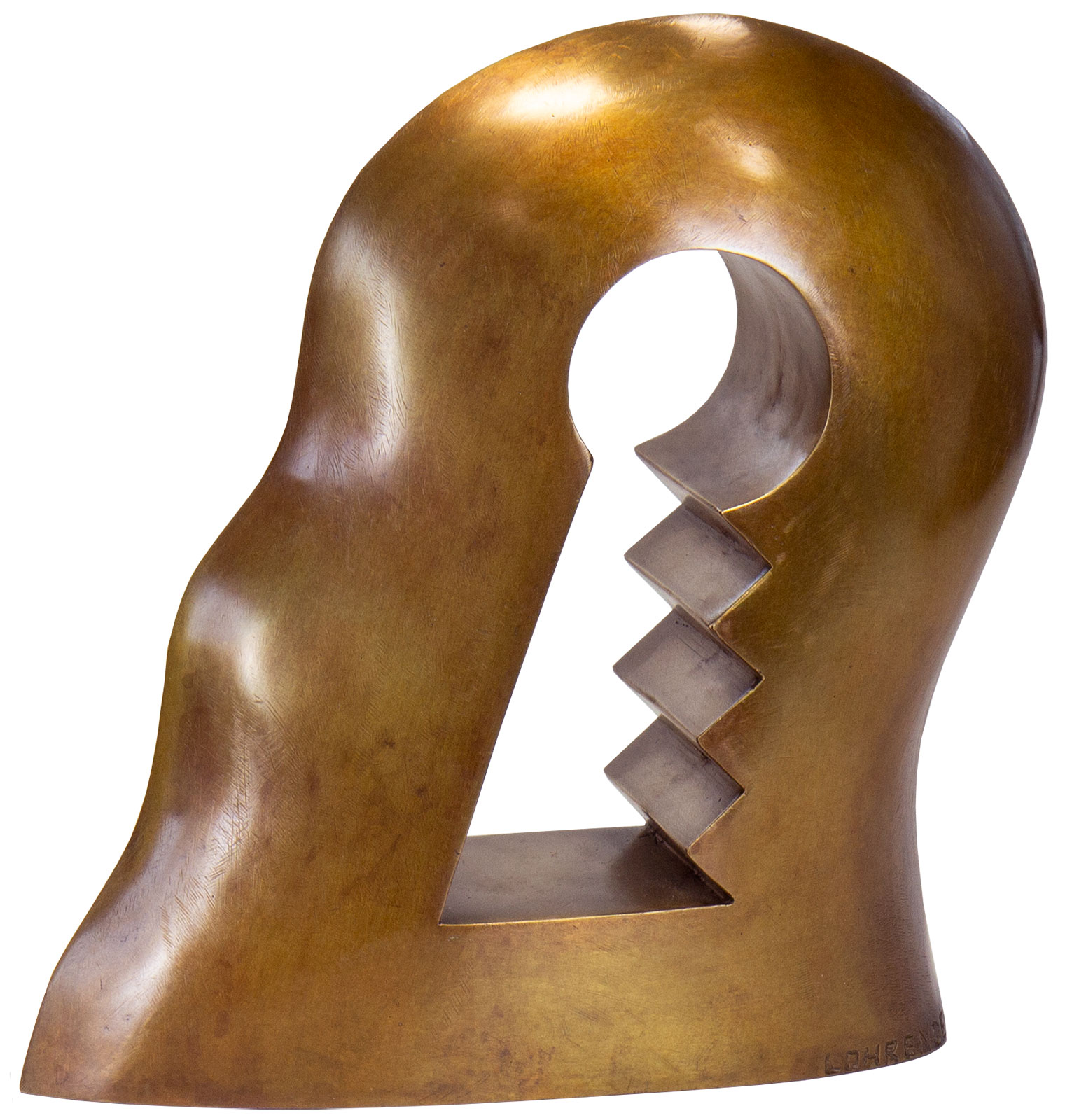 Hans Otto Lohrengel: sculptuur 'Sleutelgat', brons