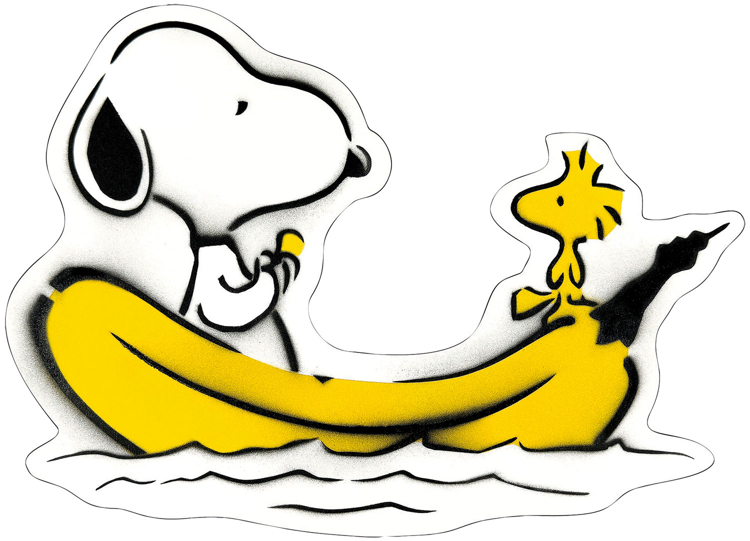 Thomas Baumgärtel: Wandobjekt 'Cut Out Snoopy & Woodstock Banane'