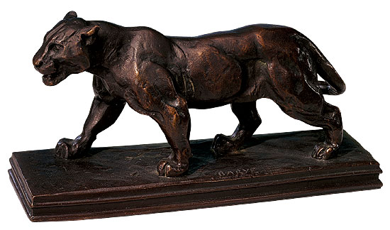 Antoine-Louis Barye: Skulptur 'Schreitende Löwin' (1900), Metallguss