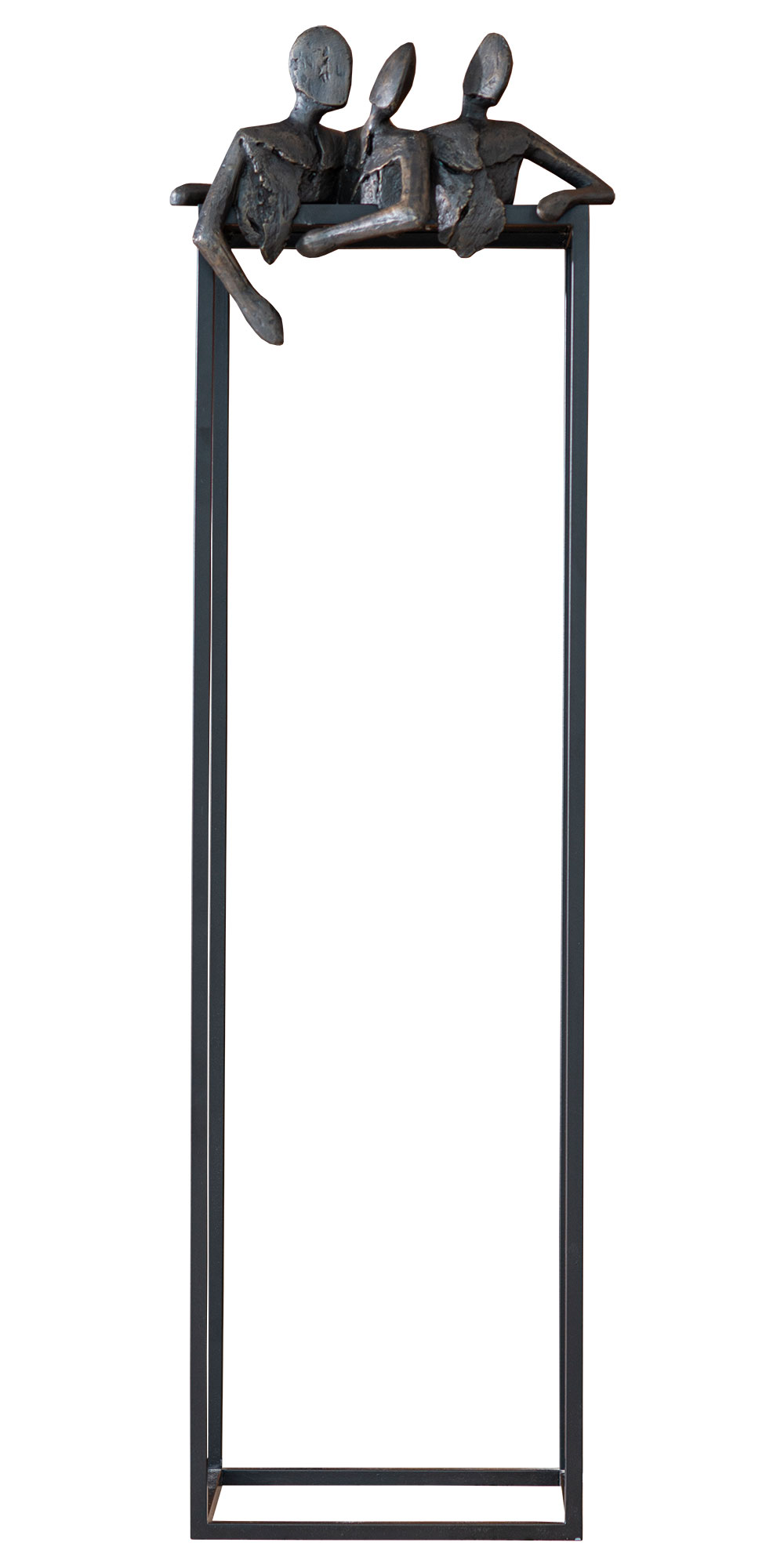 Guy Buseyne: Skulptur 'Let's Talk', Bronze auf Stele