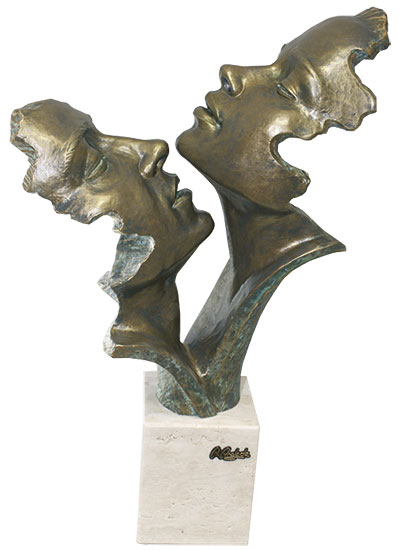 Angeles Anglada: Skulptur 'Leidenschaft', Kunstguss Steinoptik