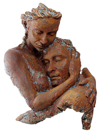 Angeles Anglada: Skulptur 'Agreement', Kunstguss Steinoptik