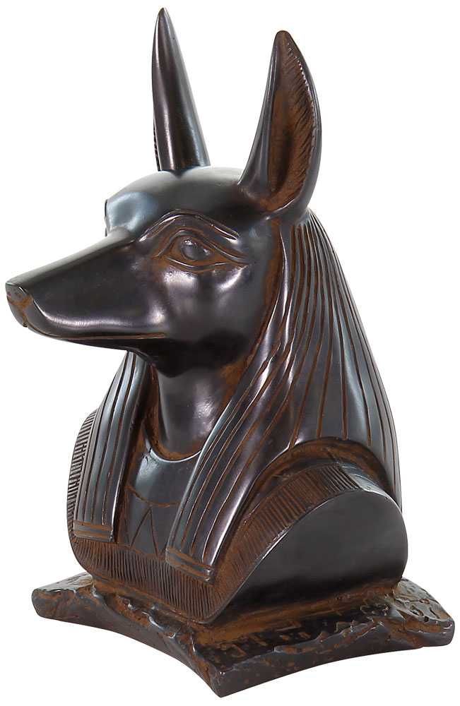 Skulptur 'Kopf des Anubis', Kunstguss
