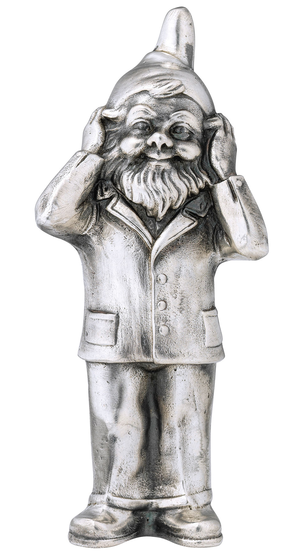 Ottmar Hörl: Skulptur 'Geheimnisträger - Nichts hören', Version versilbert