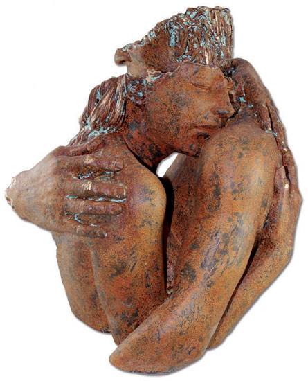 Angeles Anglada: Skulptur 'Wertschätzung', Kunstguss Steinoptik