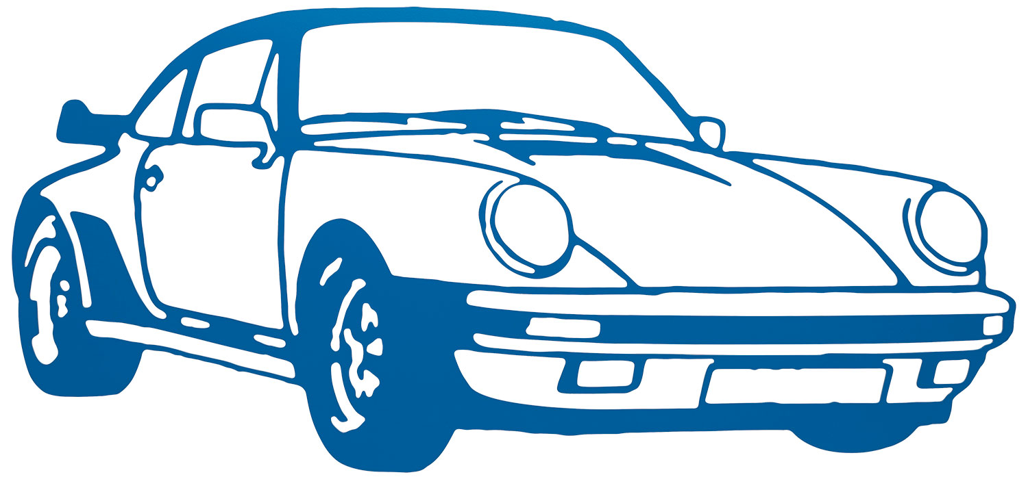 Jan M. Petersen: Muursculptuur 'Porsche Turbo Blue' (2022)