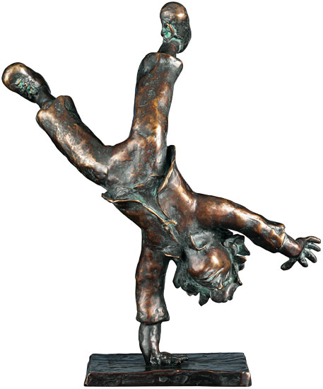 Gisela von Wittich - v. Poncet: Sculptuur 'Radschläger', brons
