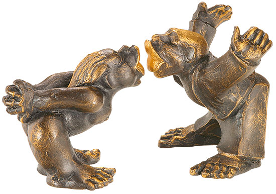 Hannes Glut: Sculpturenpaar 'Kiss-Kiss' in een set, kunstgieten