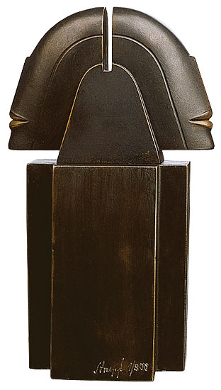 Günther Stimpfl: Sculptuur 'Doppelkopf', versie in brons