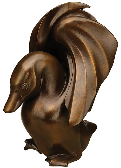 Jagna Weber: sculptuur 'Drake', versie in artistiek brons