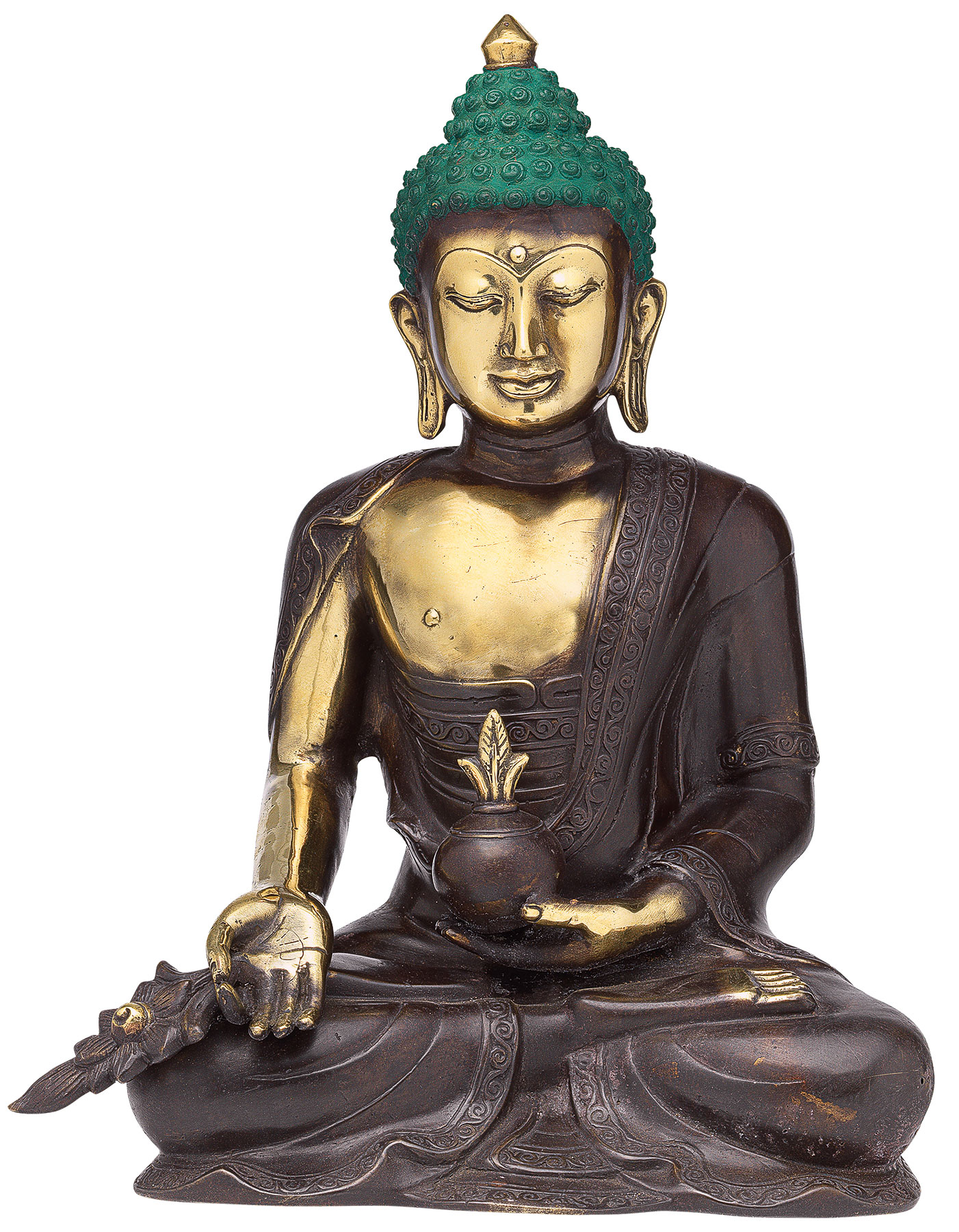 Sculpture 'Bouddha méditant', bronze