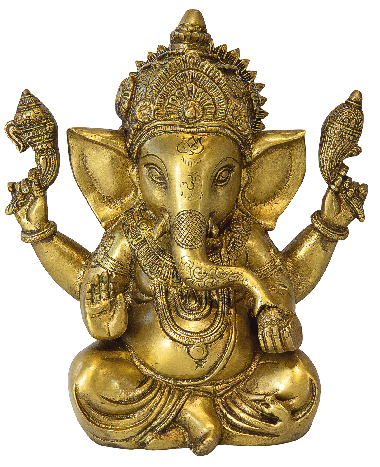 Skulptur 'Den indiske gud Ganesha', messing antik finish