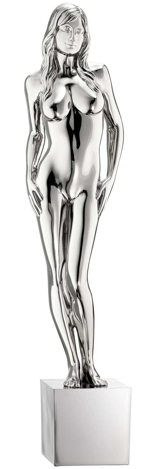Richard Senoner: Skulptur 'Reflection I', Kunstguss Metallic-Optik