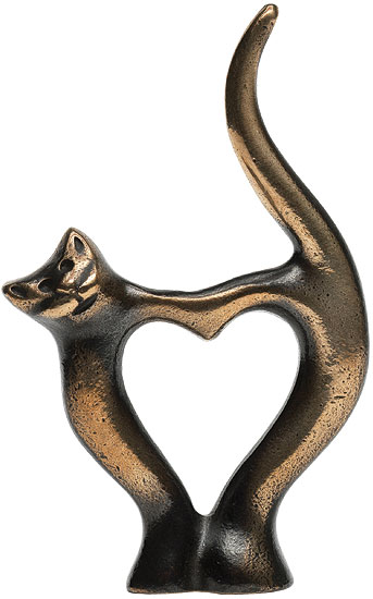 Bernardo Esposto: Skulptur 'Herzige Katze', Bronze