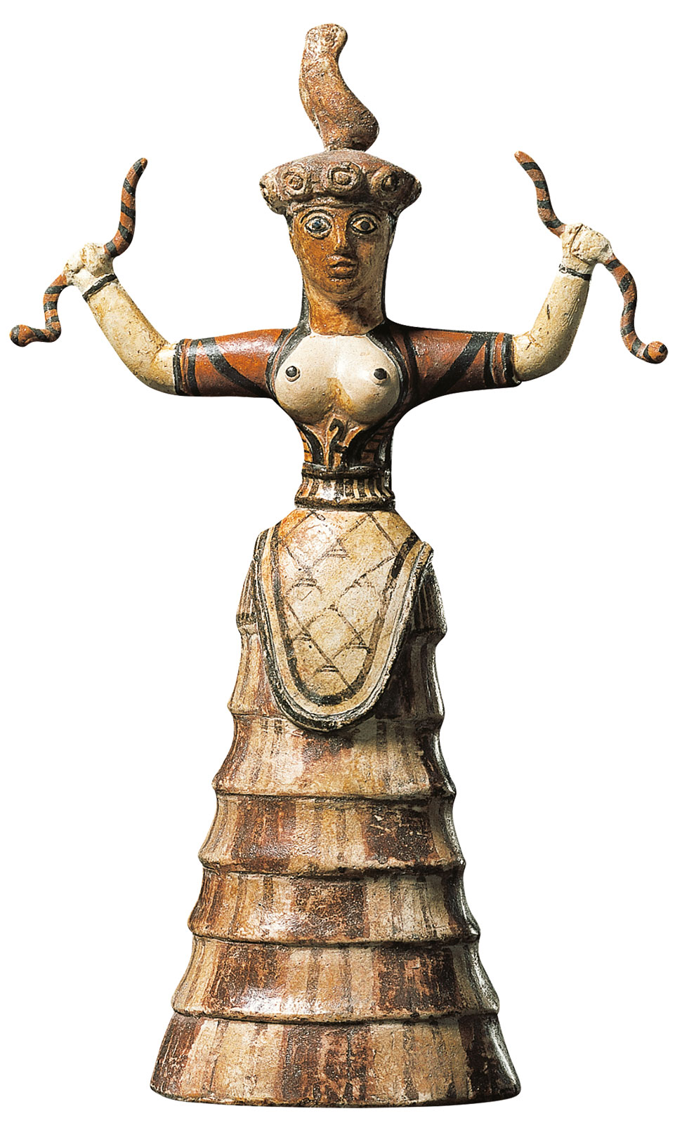 Statuette 'Die Schlangengöttin', Kunstguss handbemalt
