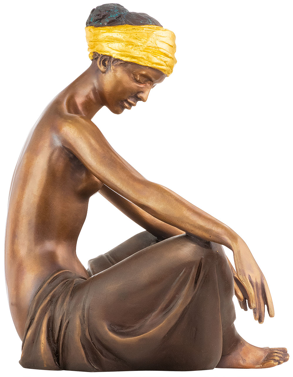 Erwin A. Schinzel : Sculpture 'Bruit de vagues', version en bronze partiellement doré