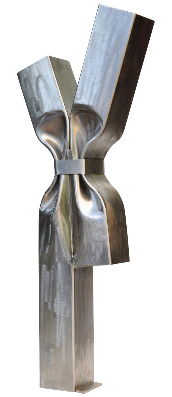 Jan Köthe: sculptuur 'Hommage aan Christo en Jeanne-Claude XV' (2015) (origineel / uniek), roestvrij staal