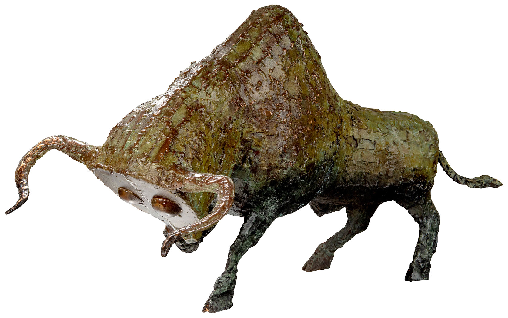 Hüseyin Arda: sculptuur 'Bull' (2021), bruin gepatineerd bronzen versie