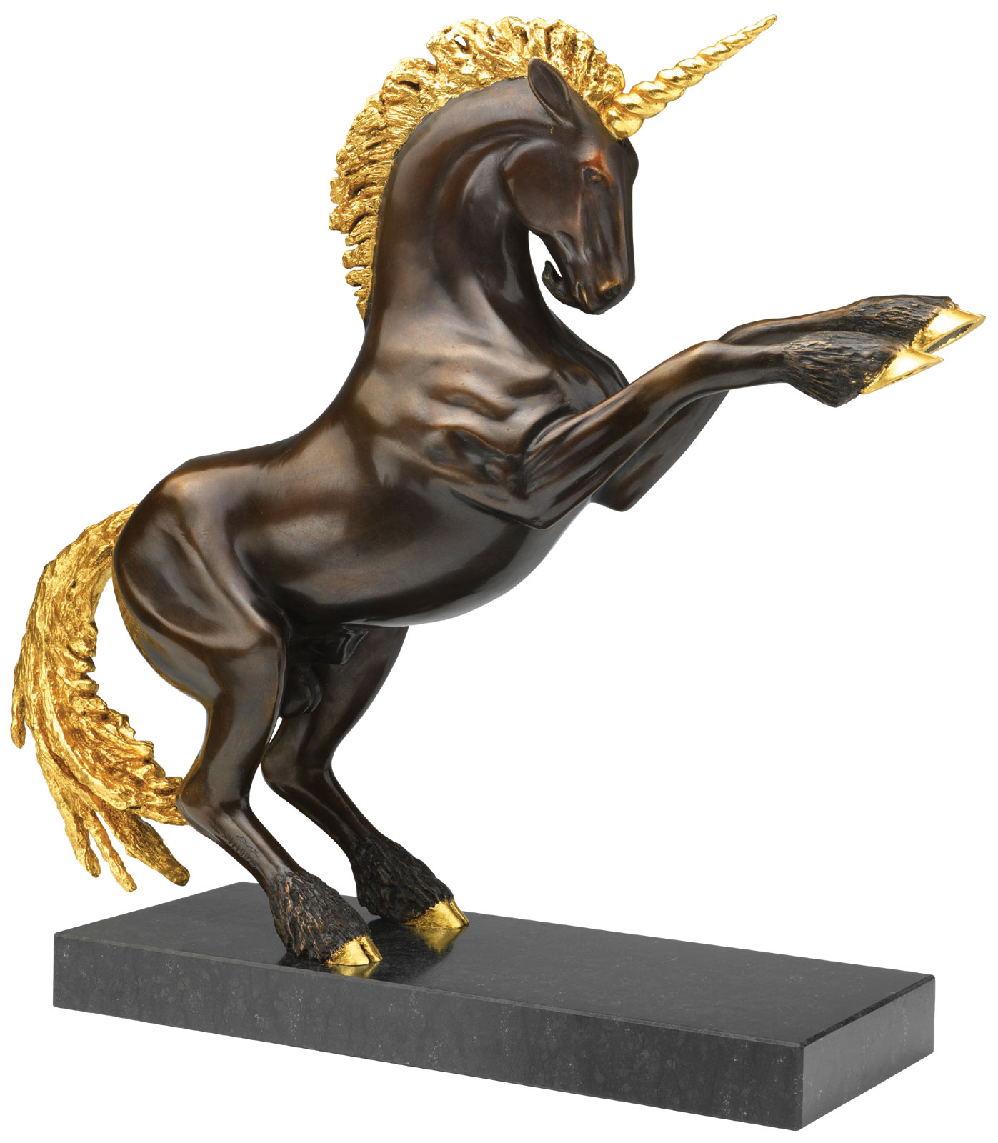 Joseph F. Askew: sculptuur 'Unicorn' (2015), gedeeltelijk verguld bronzen versie