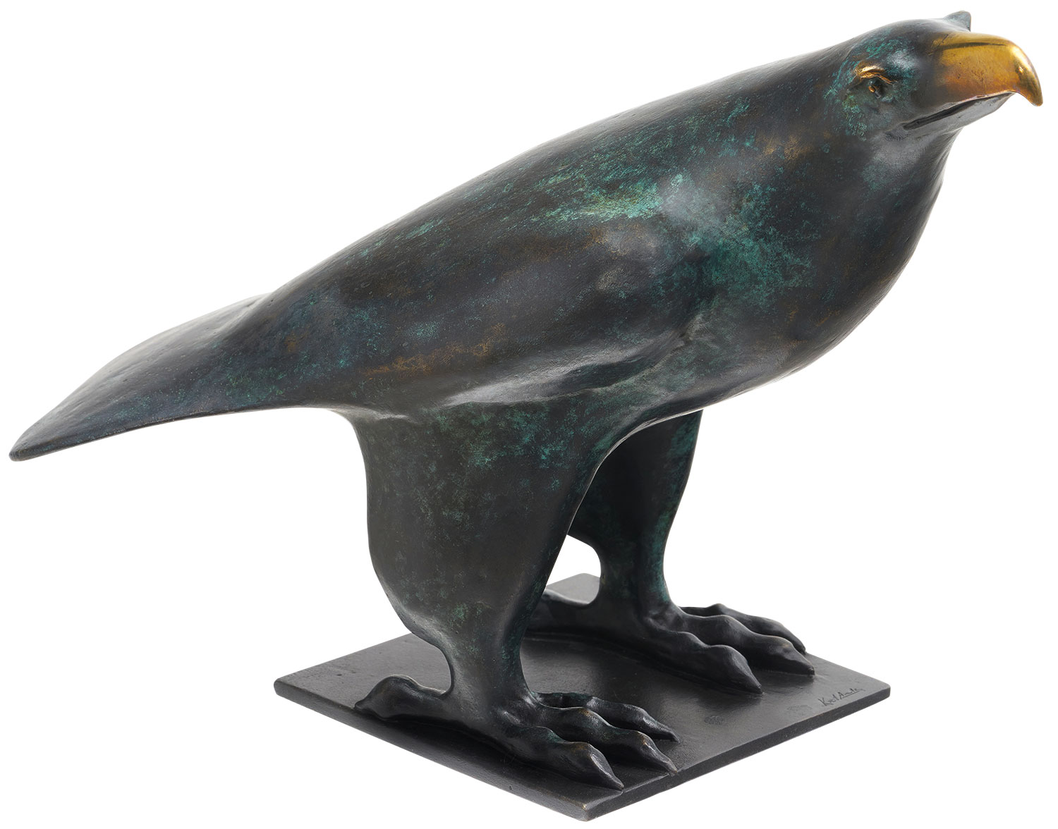 Kurt Arentz: sculptuur 'Milieuarend', reductie in brons