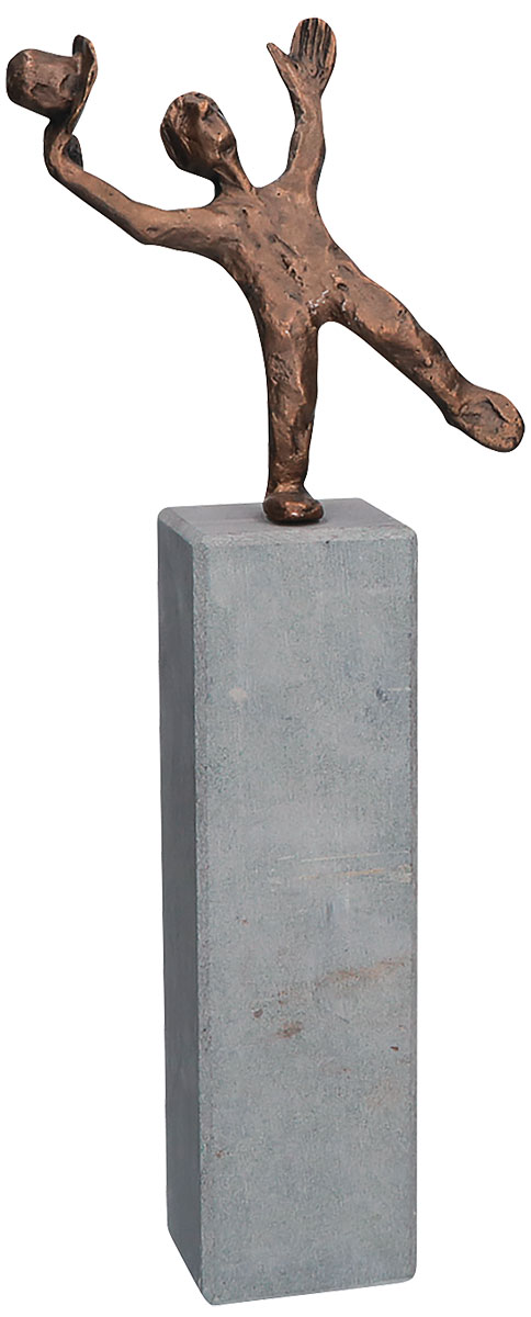 Francis Méan: sculptuur 'Optimist', brons op steen