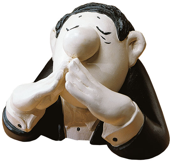 Loriot : Sculpture 'Le connaisseur', version en fonte d'art