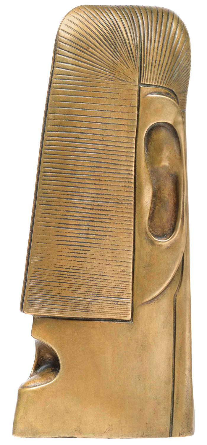 Rainer Kriester: Skulptur 'Große Tätowierung' (1982), Reduktion in Bronze hell