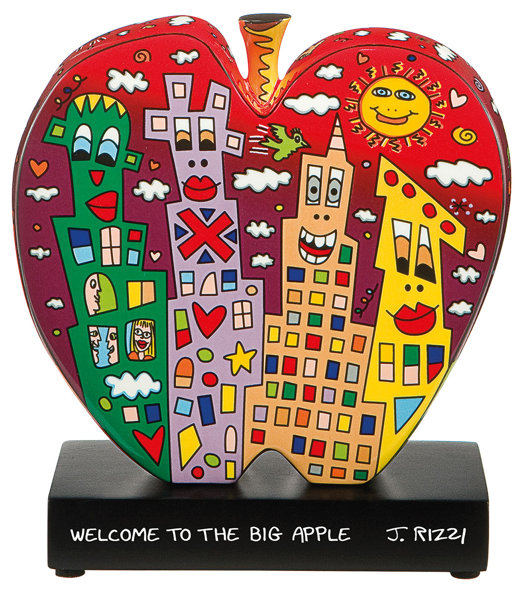 James Rizzi: Porseleinen object 'Welcome to the big apple', sculptuur