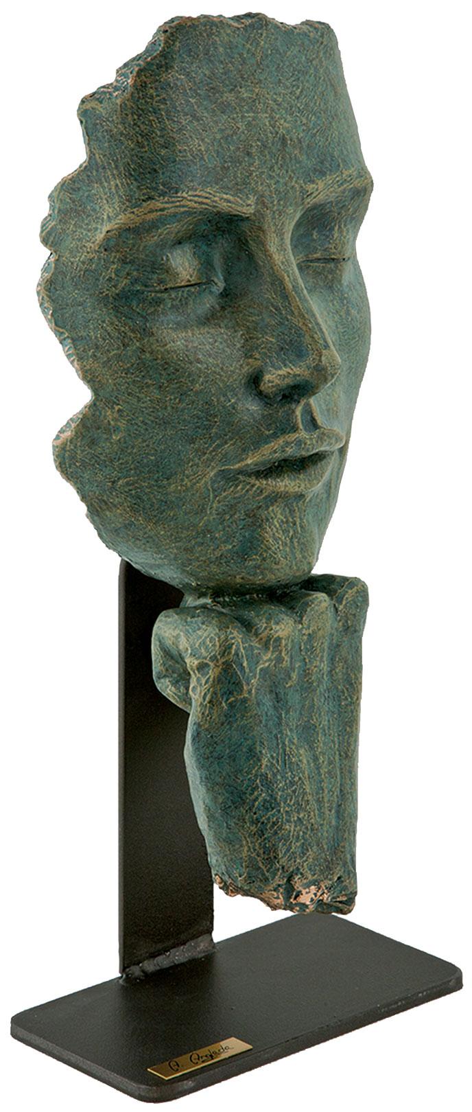Angeles Anglada: Skulptur 'Pause', Kunstguss Steinoptik