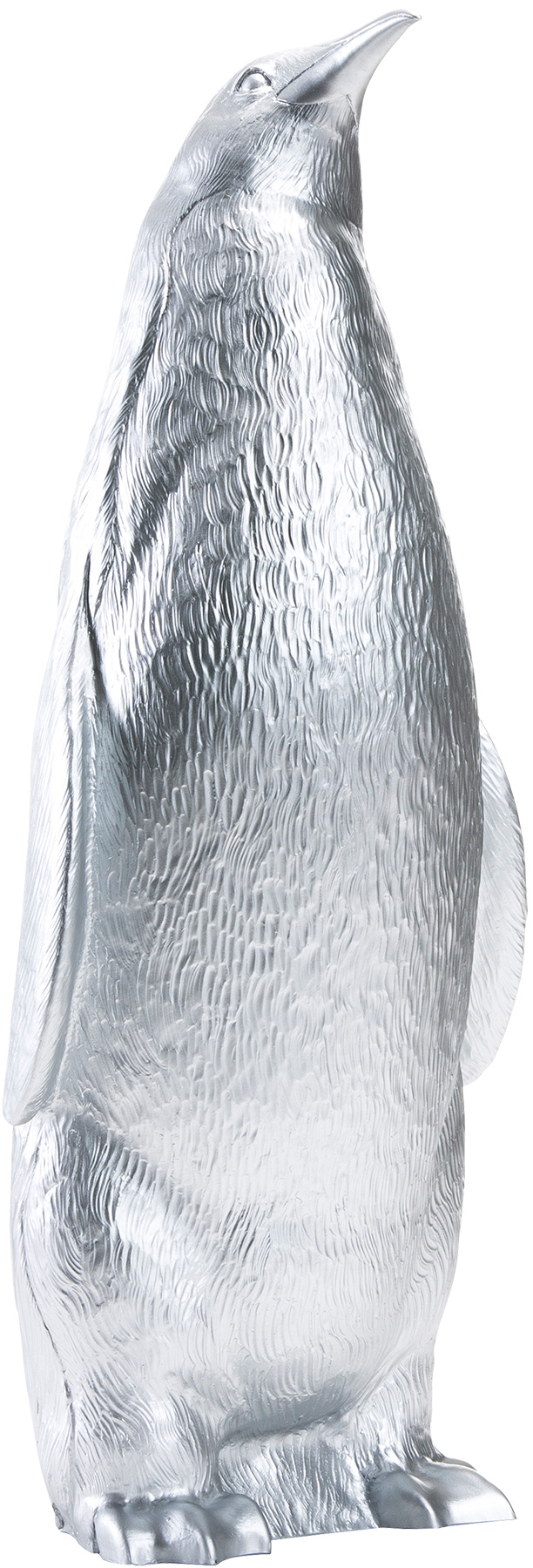 Ottmar Hörl: Skulptur 'Pinguin II aufrecht' (2006), silberfarbene Version