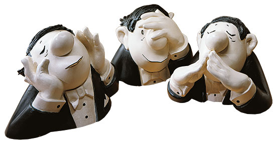 Loriot: Skulpturen 'Die drei Charakterköpfe', Version in Kunstguss