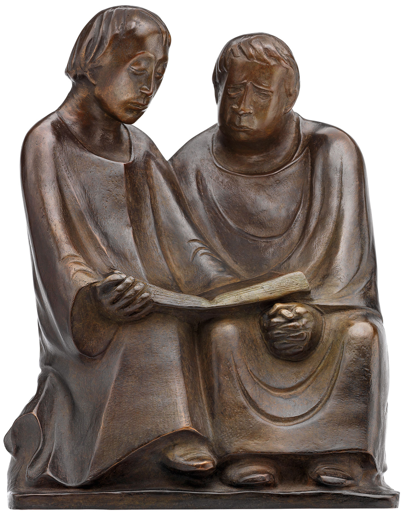 Ernst Barlach: Skulptur "Läsning av munkar III" (1932), reduktion i brons
