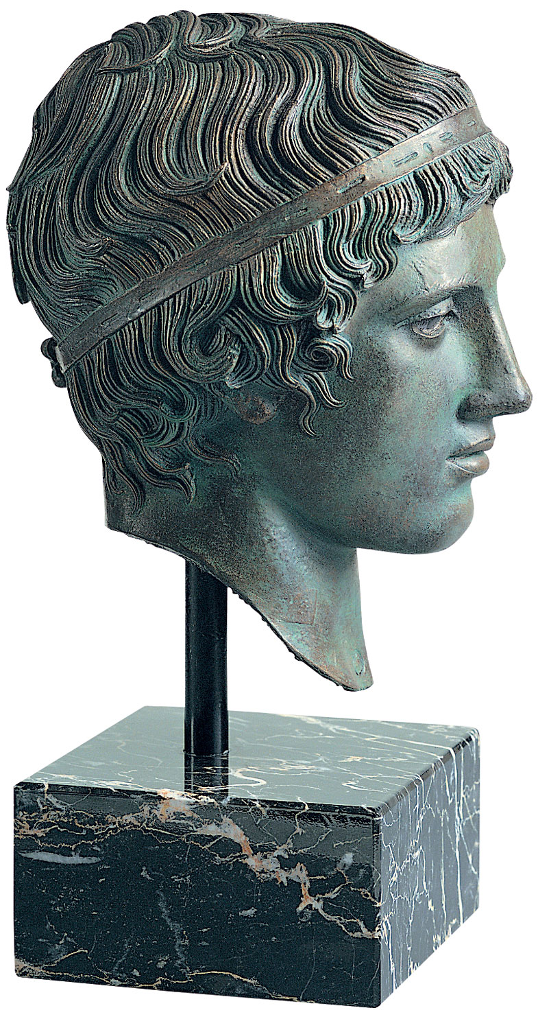 Ephebenkopf 'Jüngling mit Siegerbinde', Version in Bronze