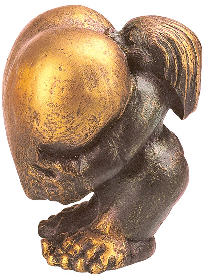 Hannes Glut: sculptuur 'Hart van goud' (vrouw), kunstgieten