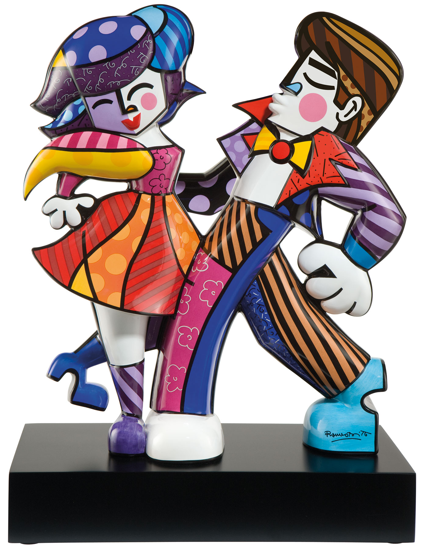 Romero Britto: Porzellanskulptur 'Swing' (große Version, Höhe 46 cm)