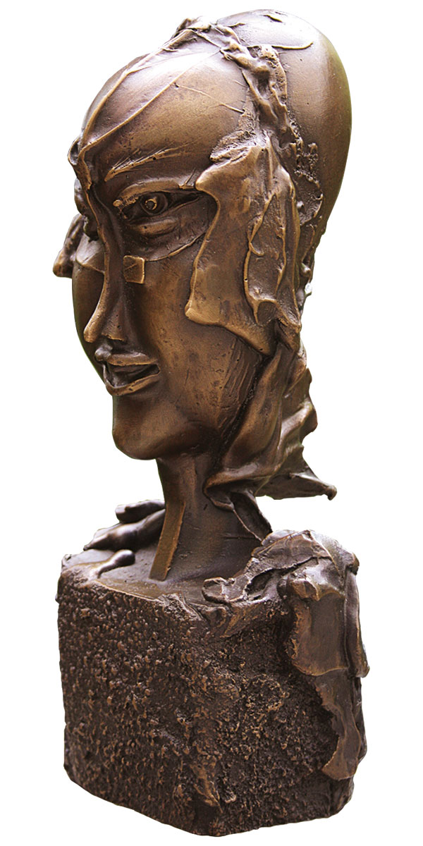 Paul Wunderlich: Skulptur 'Frauenköpfchen', Bronze