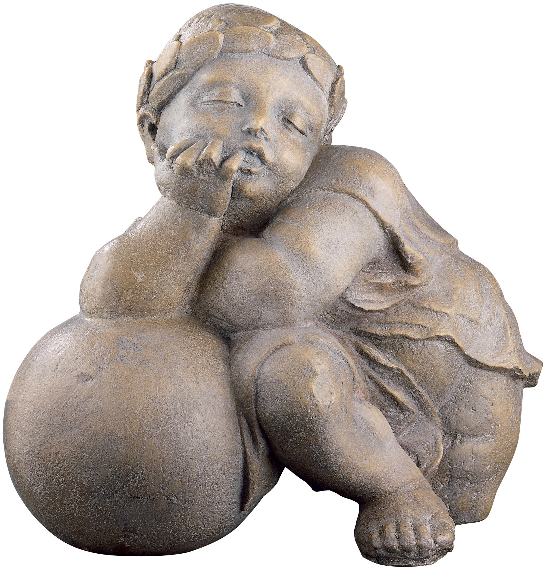 Sebastian Loscher: Replikat 'Putte aus der Fuggerkapelle III' (um 1530), Kunststein Antikfinish
