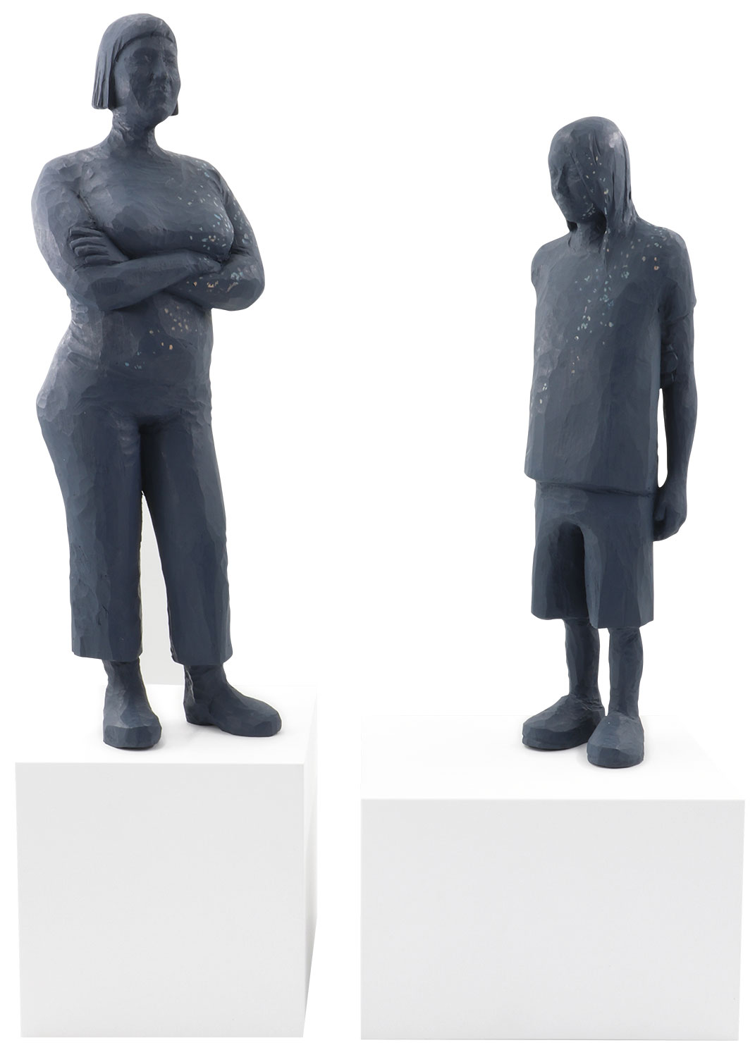 Johanna Schelle: 2 houten sculpturen met sokkel voor wandmontage 'Body#309.3/4 en Body#310.4/4' in een set (2022)