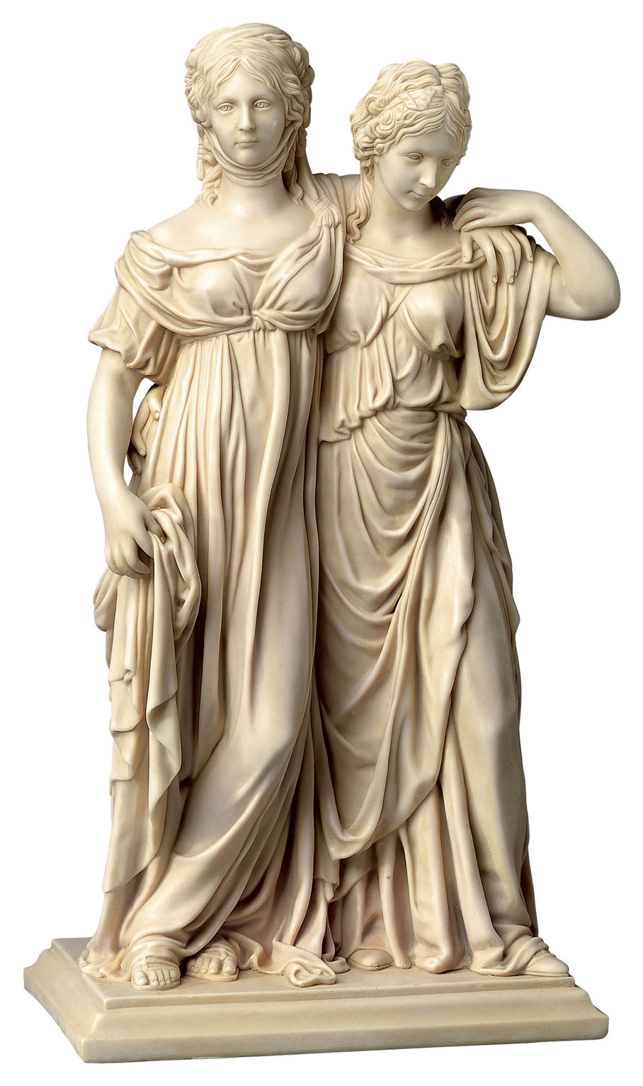 Johann Gottfried Schadow: Skulptur 'Luise und Friederike' (Originalgröße), Kunstmarmor