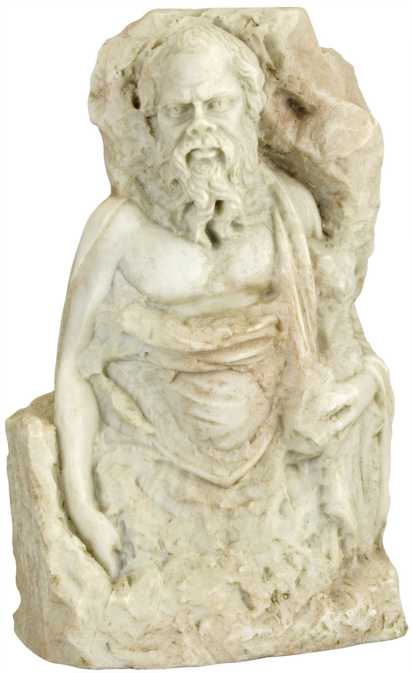 Skulptur 'Sokrates', Kunstmarmor
