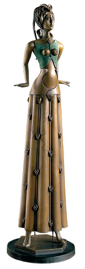 Paul Wunderlich: Skulptur 'Tänzerin im Blumenkleid', Bronze